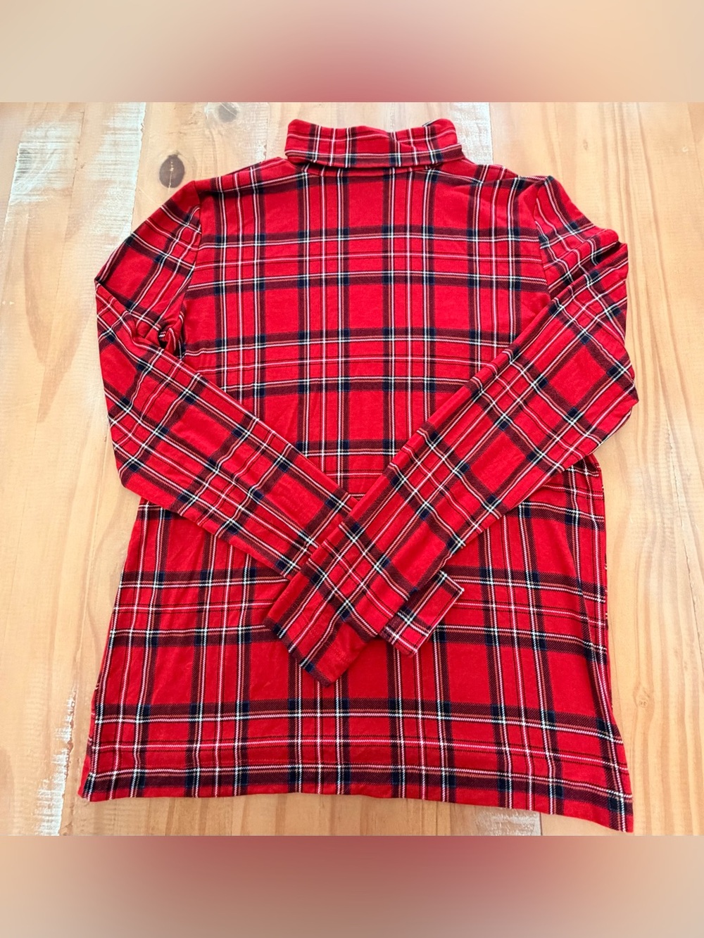 NWT LOFT Size M Classic HOLIDAY Red Tartan Plaid Turtleneck Top